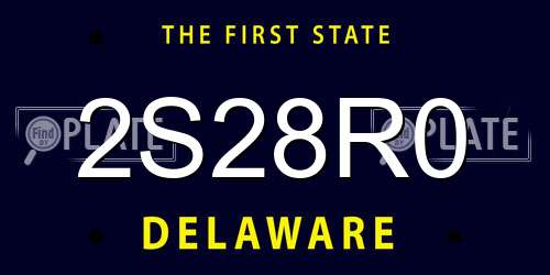 2S28R0 Delaware License Plate