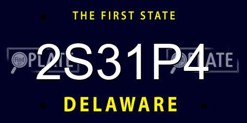 2S31P4 Delaware License Plate