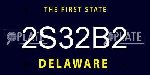 2S32B2 Delaware License Plate