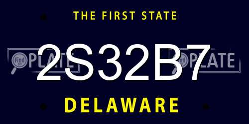 2S32B7 Delaware License Plate
