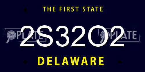 2S32O2 Delaware License Plate