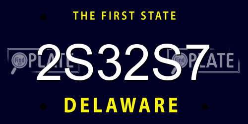 2S32S7 Delaware License Plate