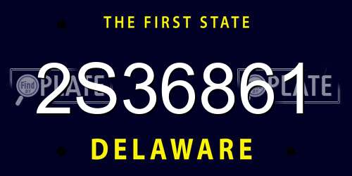2S36861 Delaware License Plate