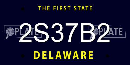 2S37B2 Delaware License Plate