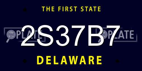 2S37B7 Delaware License Plate