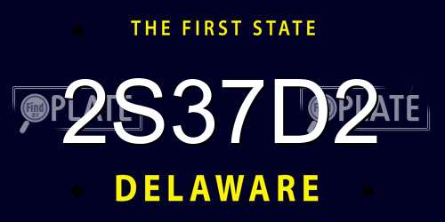 2S37D2 Delaware License Plate