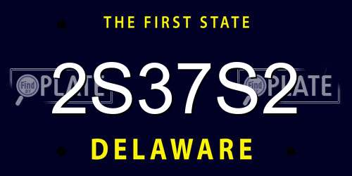 2S37S2 Delaware License Plate