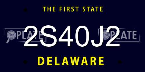 2S40J2 Delaware License Plate