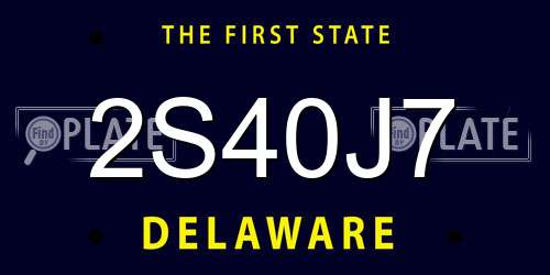 2S40J7 Delaware License Plate
