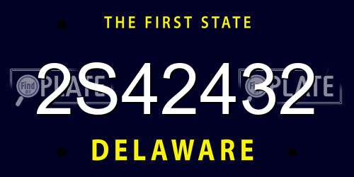2S42432 Delaware License Plate