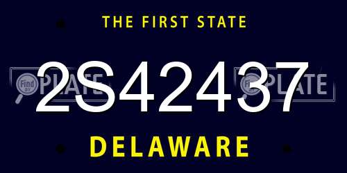2S42437 Delaware License Plate