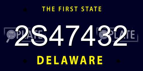 2S47432 Delaware License Plate