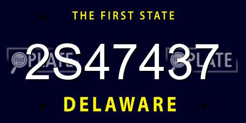 2S47437 Delaware License Plate