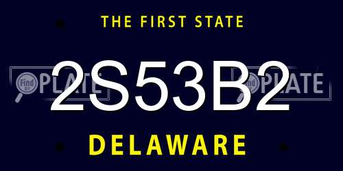 2S53B2 Delaware License Plate
