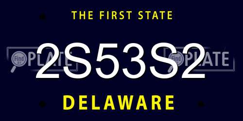 2S53S2 Delaware License Plate