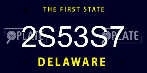 2S53S7 Delaware License Plate