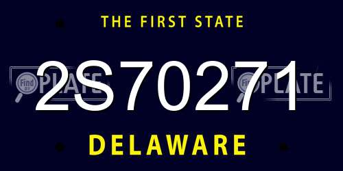 2S70271 Delaware License Plate