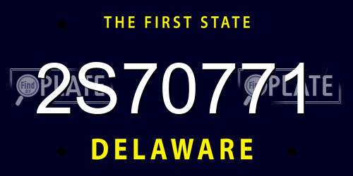 2S70771 Delaware License Plate
