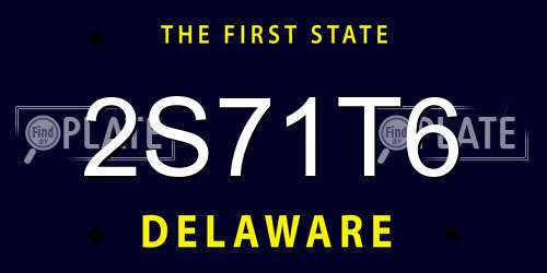 2S71T6 Delaware License Plate