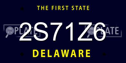 2S71Z6 Delaware License Plate