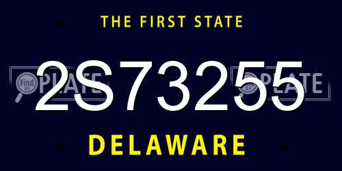 2S73255 Delaware License Plate