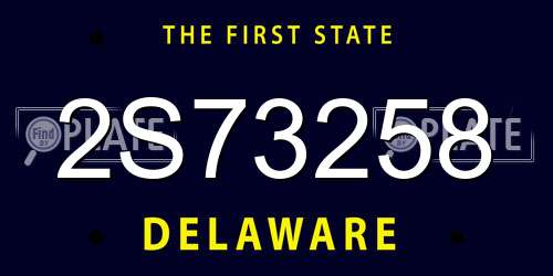 2S73258 Delaware License Plate