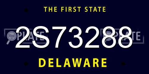 2S73288 Delaware License Plate