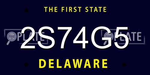 2S74G5 Delaware License Plate