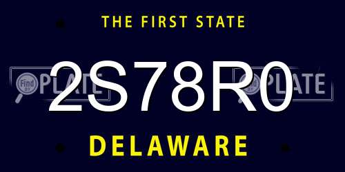 2S78R0 Delaware License Plate