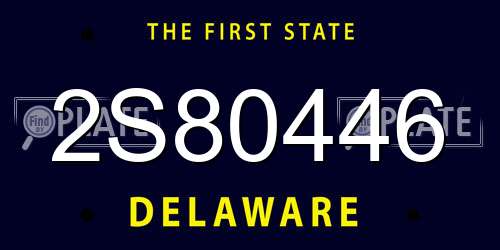 2S80446 Delaware License Plate