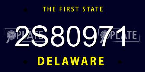 2S80971 Delaware License Plate