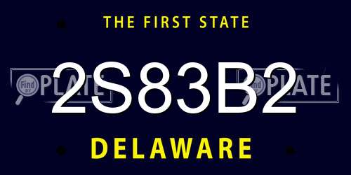 2S83B2 Delaware License Plate