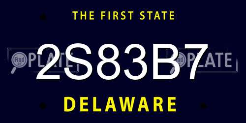 2S83B7 Delaware License Plate