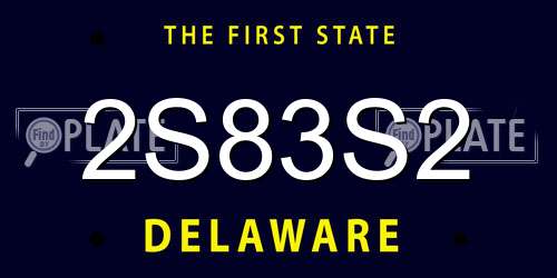 2S83S2 Delaware License Plate