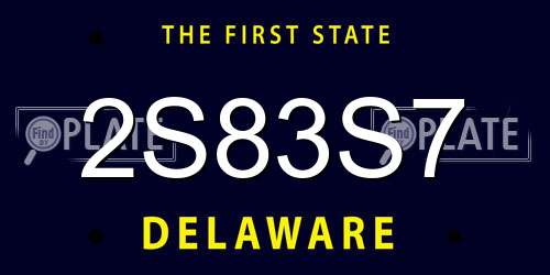 2S83S7 Delaware License Plate