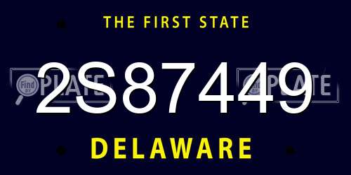 2S87449 Delaware License Plate