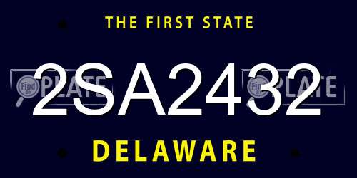 2SA2432 Delaware License Plate