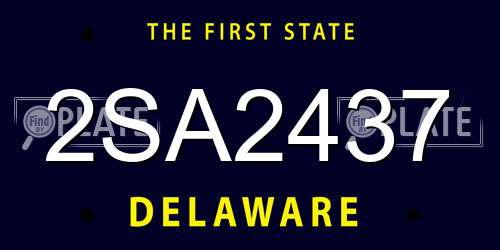 2SA2437 Delaware License Plate