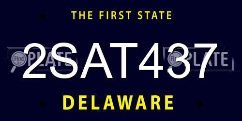 2SAT437 Delaware License Plate
