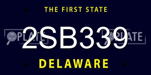 2SB339 Delaware License Plate