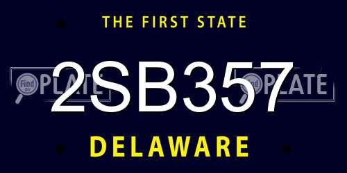 2SB357 Delaware License Plate