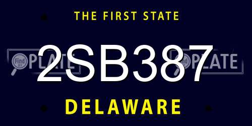 2SB387 Delaware License Plate