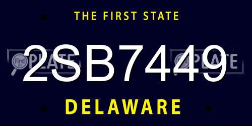 2SB7449 Delaware License Plate