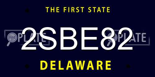 2SBE82 Delaware License Plate