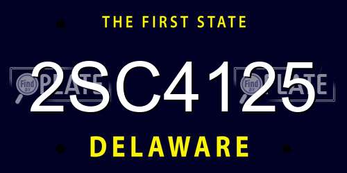2SC4125 Delaware License Plate