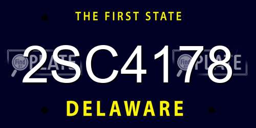 2SC4178 Delaware License Plate