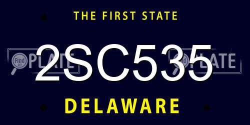 2SC535 Delaware License Plate