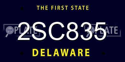 2SC835 Delaware License Plate