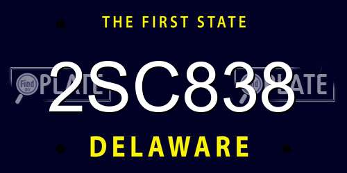 2SC838 Delaware License Plate