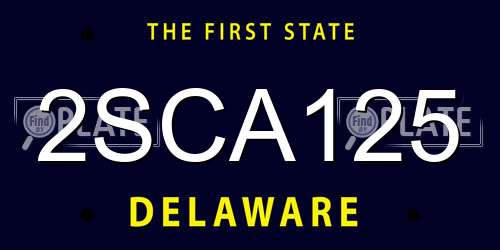 2SCA125 Delaware License Plate